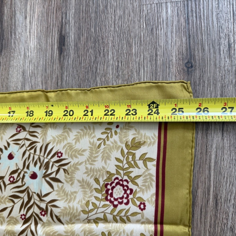 Anne Klein Retro Scarf Leaf Preppy Floral Nature Hair | 26" Square - Picture 9 of 9
